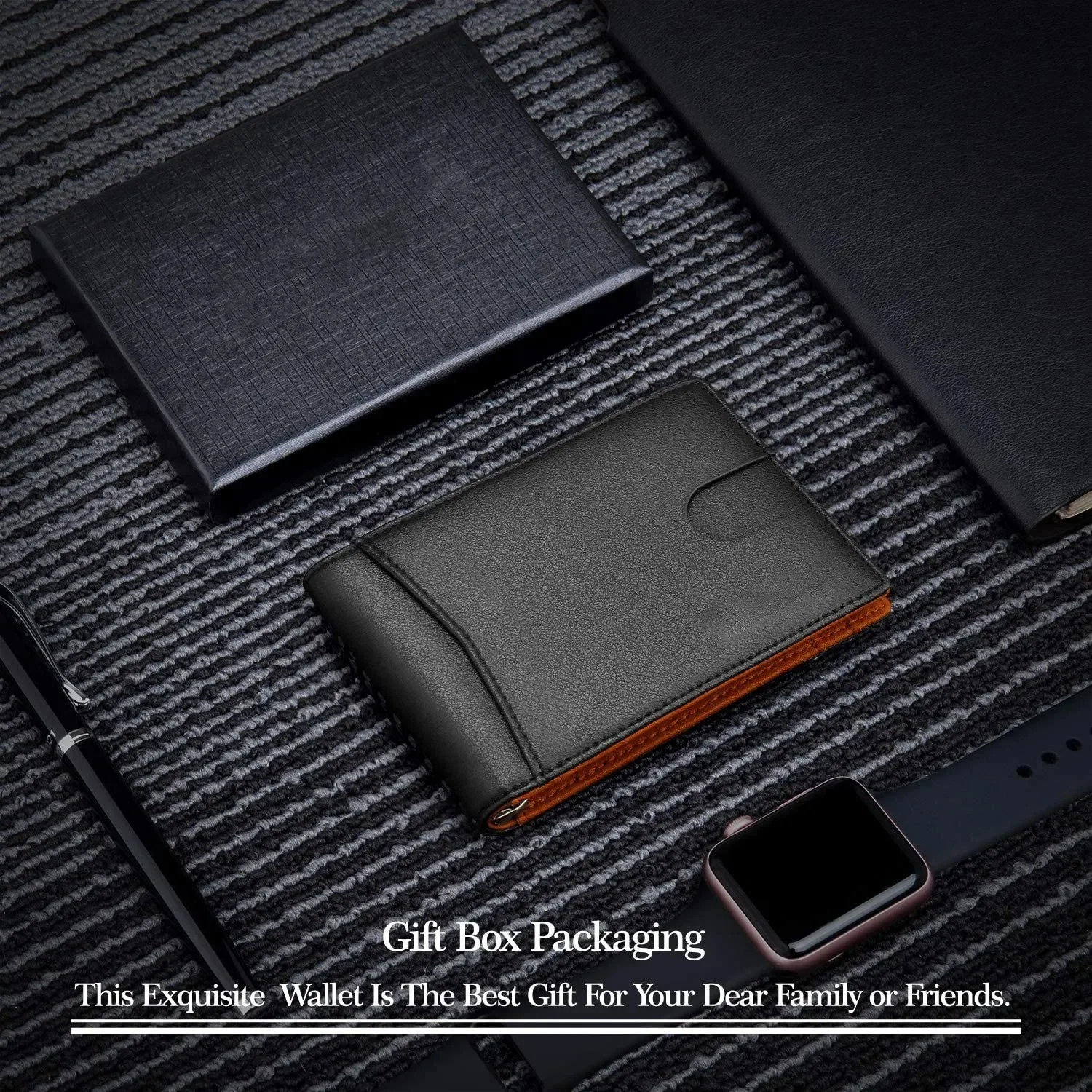 Minimalistische RFID-blockierende Geldbörse für Herren, 12-Karten-Fach, ultradünnes Design, einfarbig, tragbar, für die Vordertasche, multifunktionaler Kartenhalter. – Detail 4