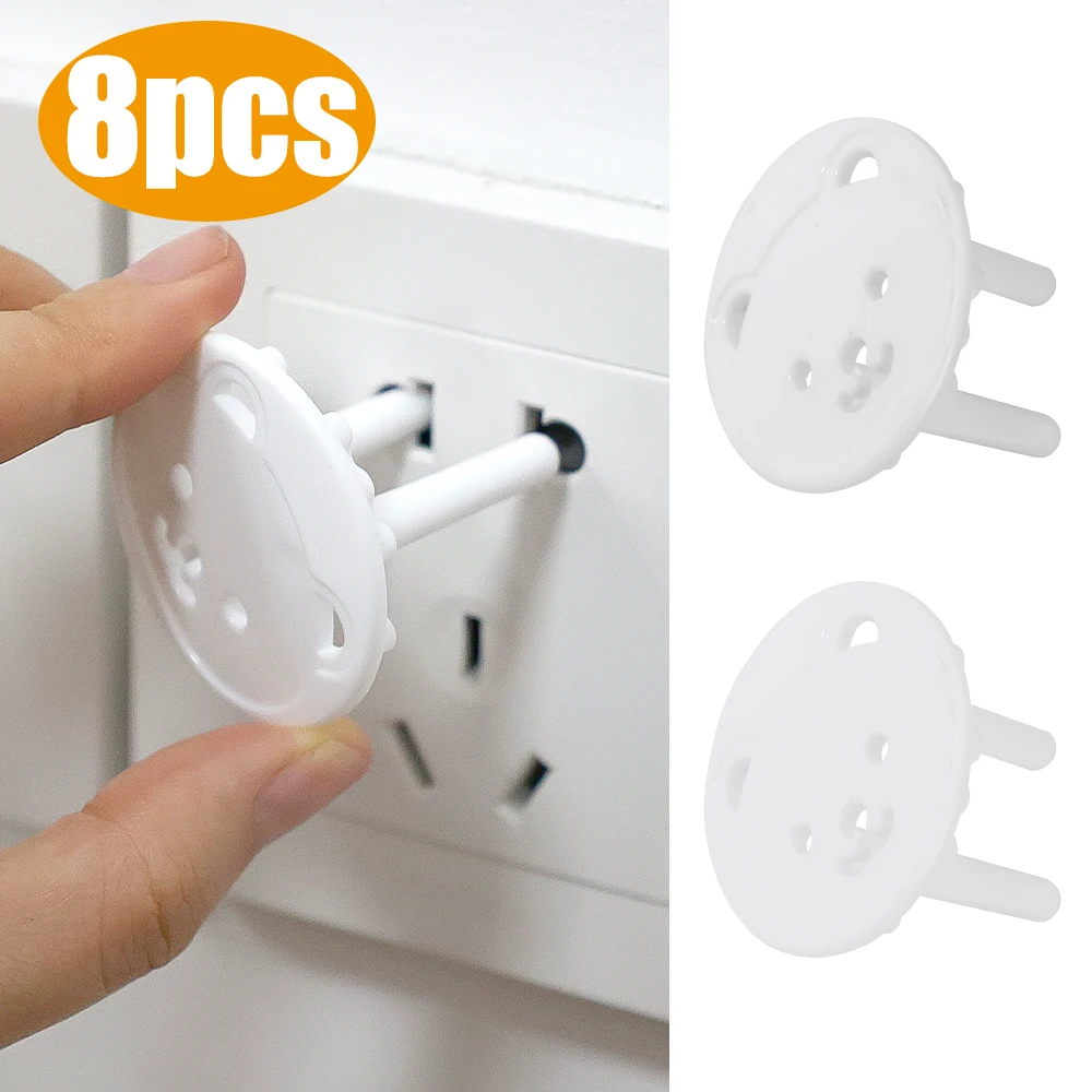 1-8pcs Socket Protection for Baby Care Safety Electric Socket Outlet Plug Kids Socket Plastic Security Locks Against Electric