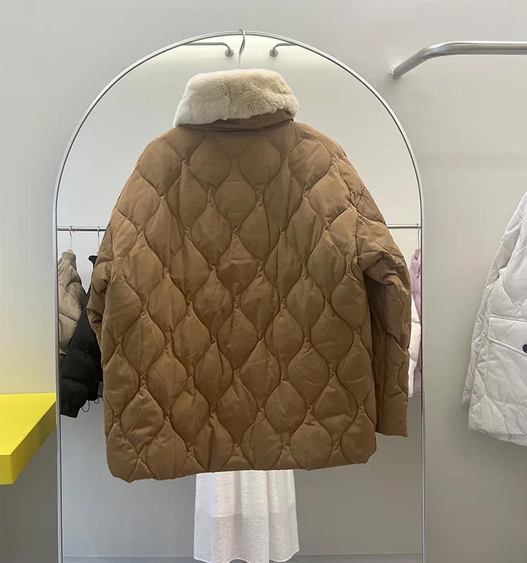 شتاء جديد المرأة أسفل سترة التنقل الربط عالية الياقة عمال أسفل سترة #4