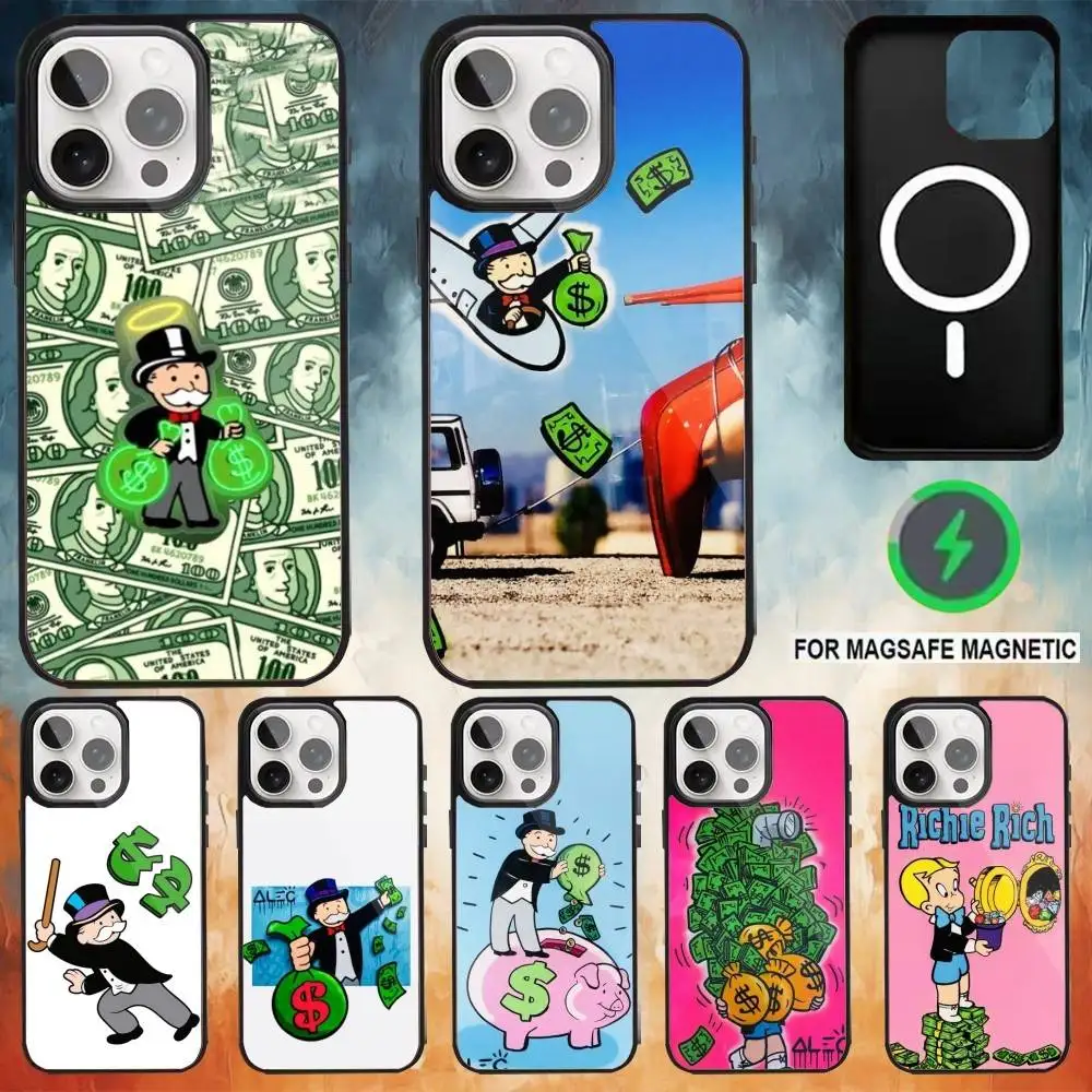 

A-Alec M-Monopoly Art Phone Case For iPhone17,16,15,14,13,12,11 Plus,Pro Max Magnetic For Magsafe Wireless Charging