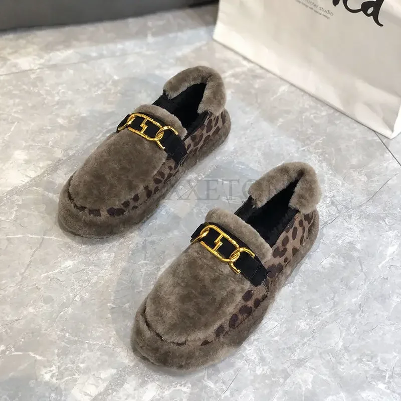 Lamb Velvet Thick Soled Bean Shoes Are Comfortable and Versatile with Added Velvet for Warmth Casual and Fashionable Board Shoes