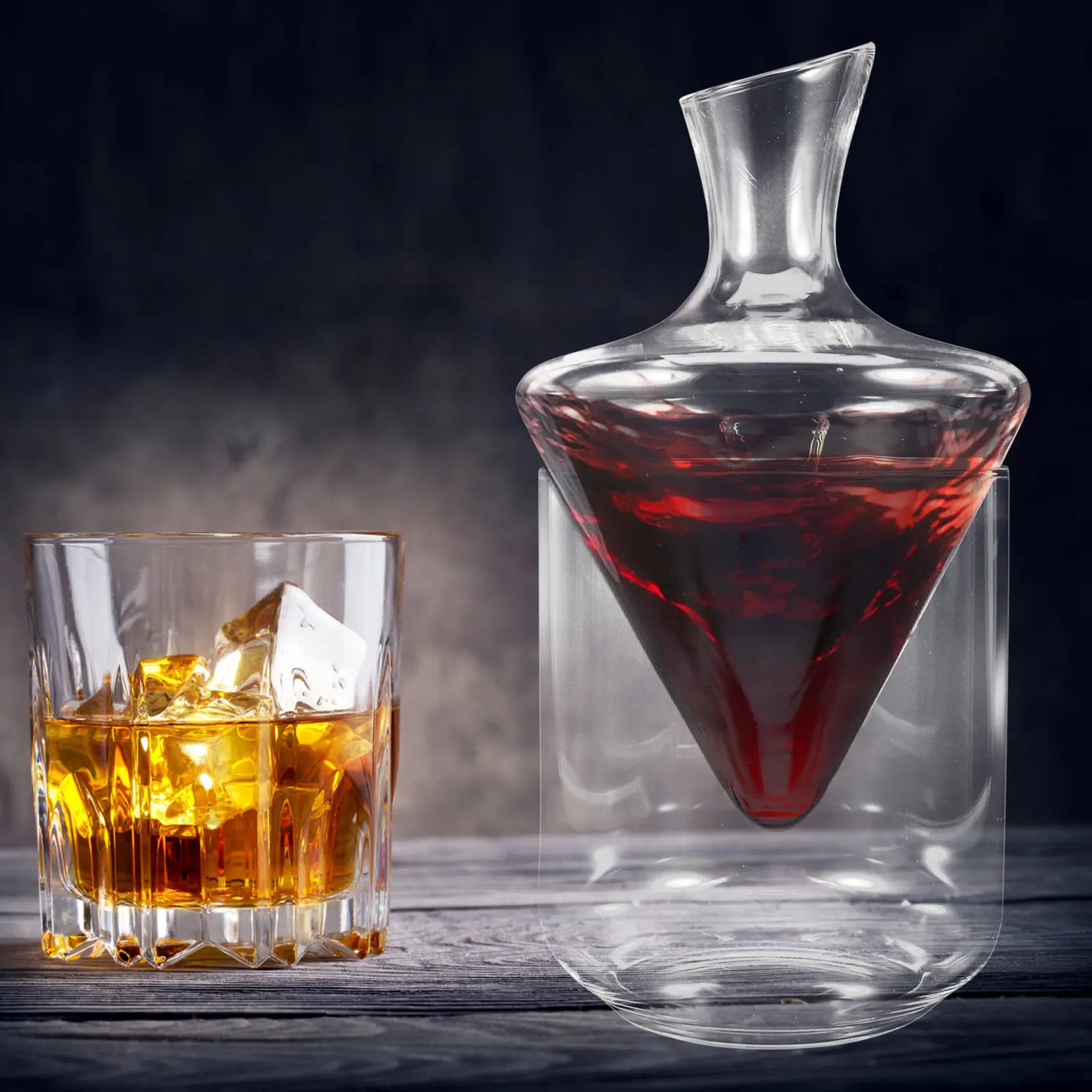 

1Pcs Premium Glass Oblique Wine Decanter for Red Wine Aeration Enhancing Flavor Elegant Modern Bar Decoration Christmas Party