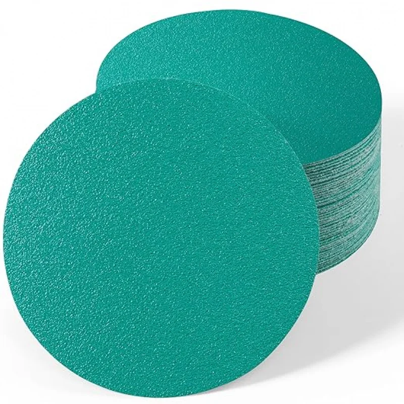 50pcs-set 2000pcs-corton 5 Inch Hook and Loop Assortment 80, 120, 150, 180, 220 Grit Green Film Sanding Disc