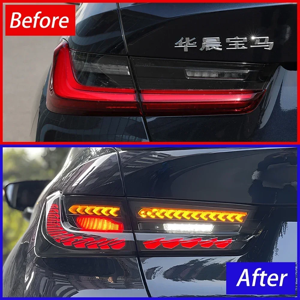 

For BMW 3 Series G20 G28 320i 325i 330i 2020-2024 LED Auto Rear Lamps Assembly Upgrade Double Dragon Scale Taillight Accessories