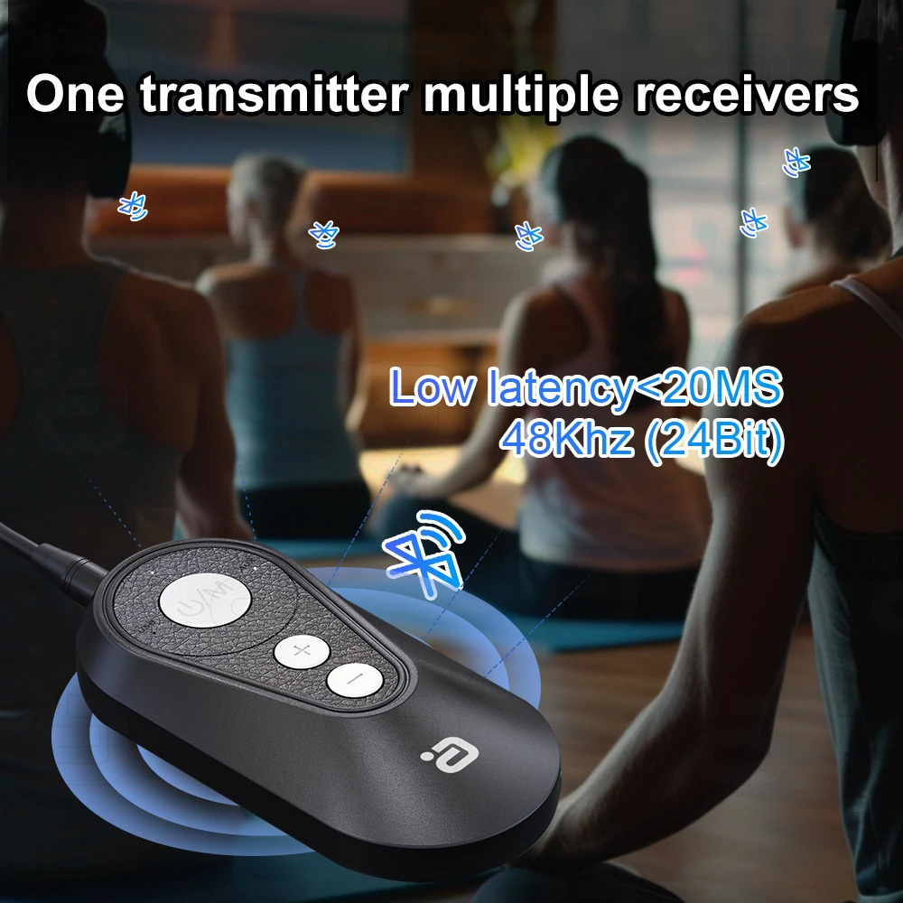 AYINO Bluetooth 5.4 Wireless audio adapter Auracast broadcasts one-to-many receiver transmitters  USB AUX OTG with back clip