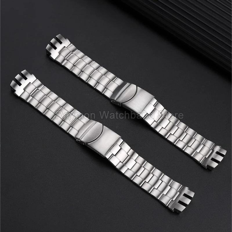 For Swatch Watchband YTS401 YTS402 YTS403G 20mm Concave Convex Interface Folding Buckle Sweat Resistant Corrosion Low Allergenic