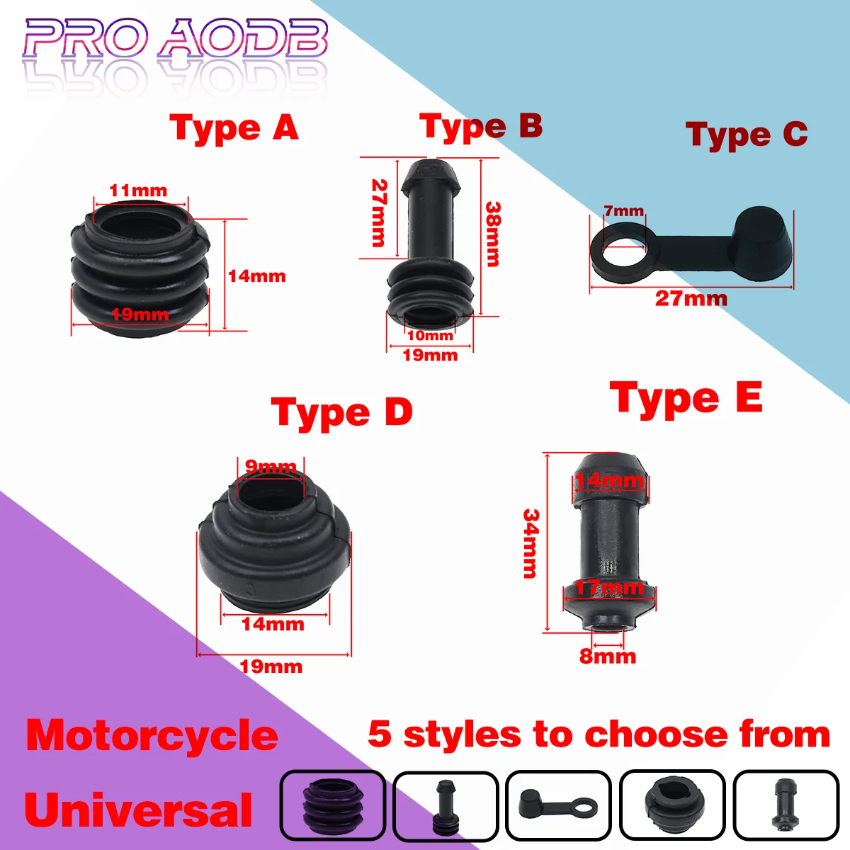 10/5/2 sets Motorcycle Scooter Brake Upper Lower Pump Caliper Shock Absorber Sleeve Dust Covers Disc Waterproof Rubber Caps 