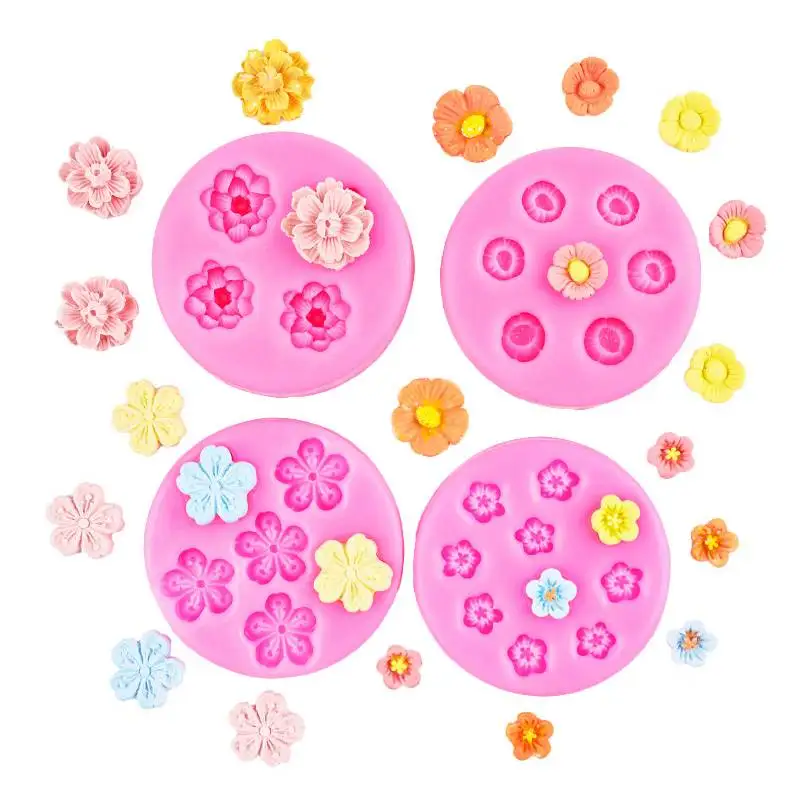 

Mini Cherry Blossom Peach Blossom Silicone Mold Mousse Cake Fondant Baking Tool Gypsum Glue Resin Clay DIY Decoration Mold