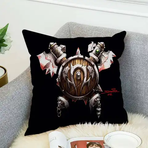 World Of Warcraft – taie d'oreiller imprimée Double face, 45x45, coussins décoratifs, décoration de canapé, de maison, douce