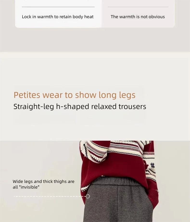 SENTUBILA Fleece-gefütterte Hosen für Damen 2026 Winter Acetat Elastischer Bund Weites Bein Lässige Vielseitige Hosen 154KD3652 – Detail 17