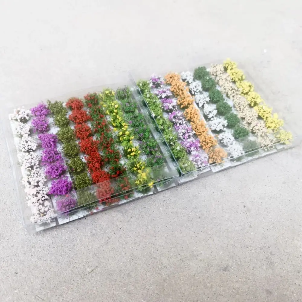 Costruzione fai-da-te in miniatura grappolo di fiori treno ferroviario materiali vegetali in ABS ciuffi di fiori statici modellismo simulazione