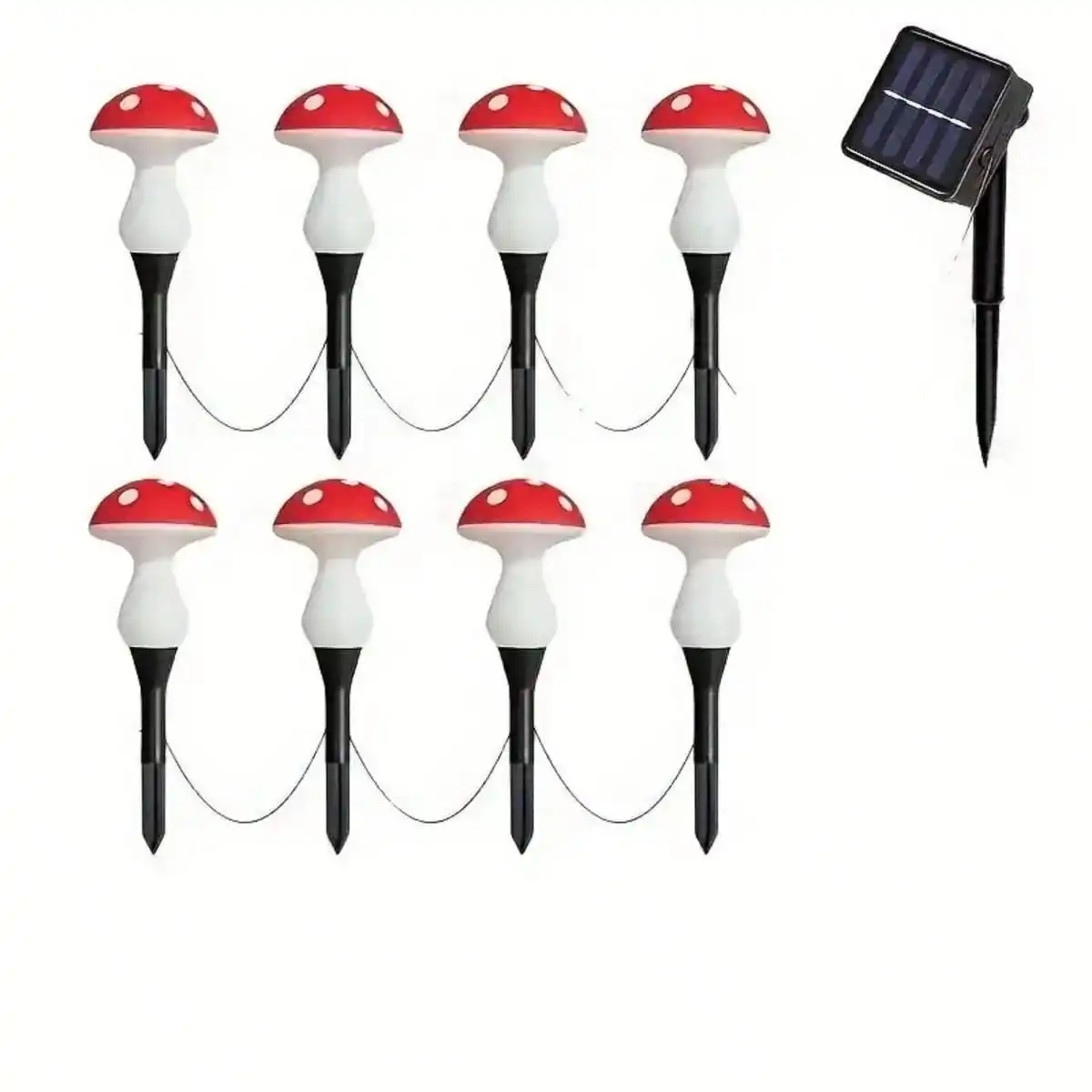8/12/20pcs Solar Mushroom Lights, 8 Modes, Ground-Mounted Garden Holiday Decor