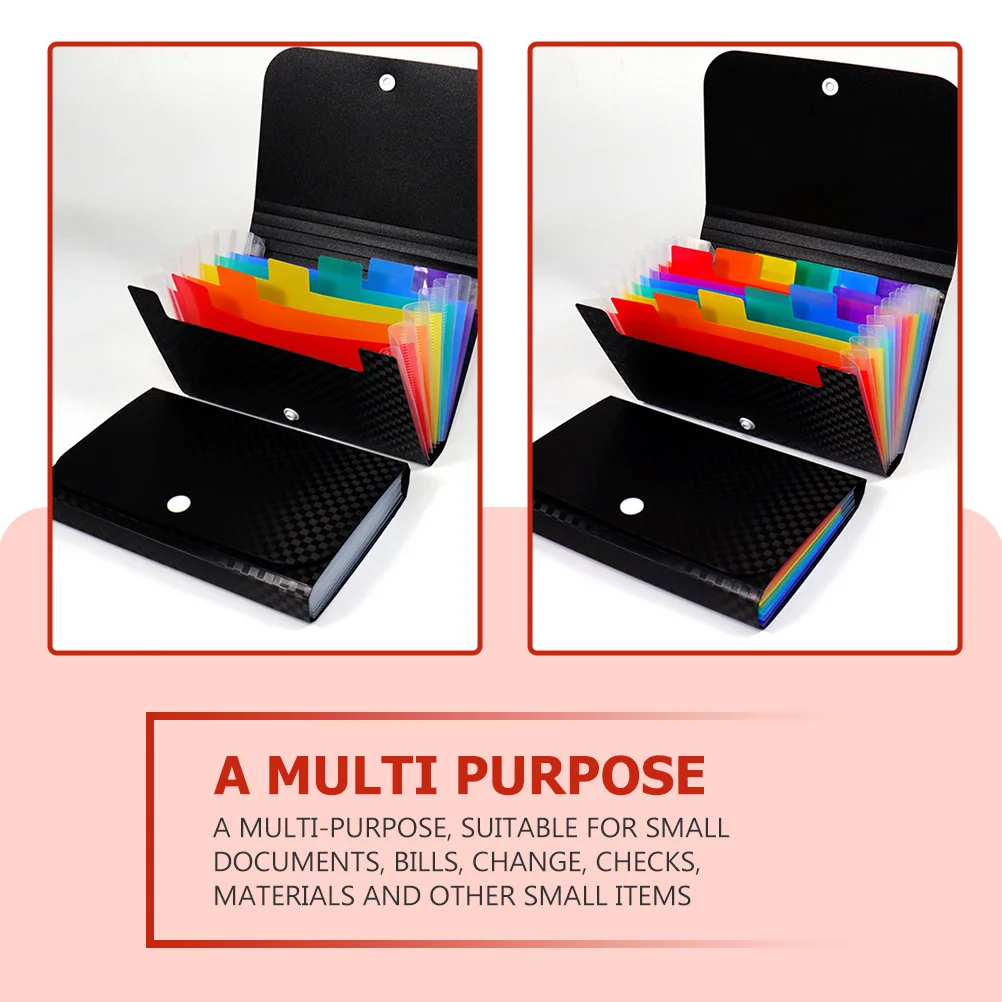 Carpeta de archivos portátil expandible con capa, organizador de documentos, carpeta de recibos pequeña, soporte de cambio, 2 uds.