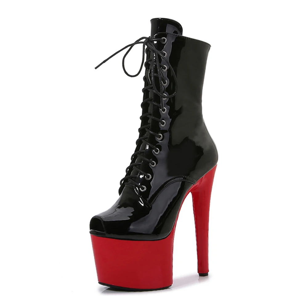 

Fashion Sexy Knight Female 7 Inch High Heel Platform Ankle Boots for Women Autumn Winter Shoes 17cm Black Pole Dancing Boots New