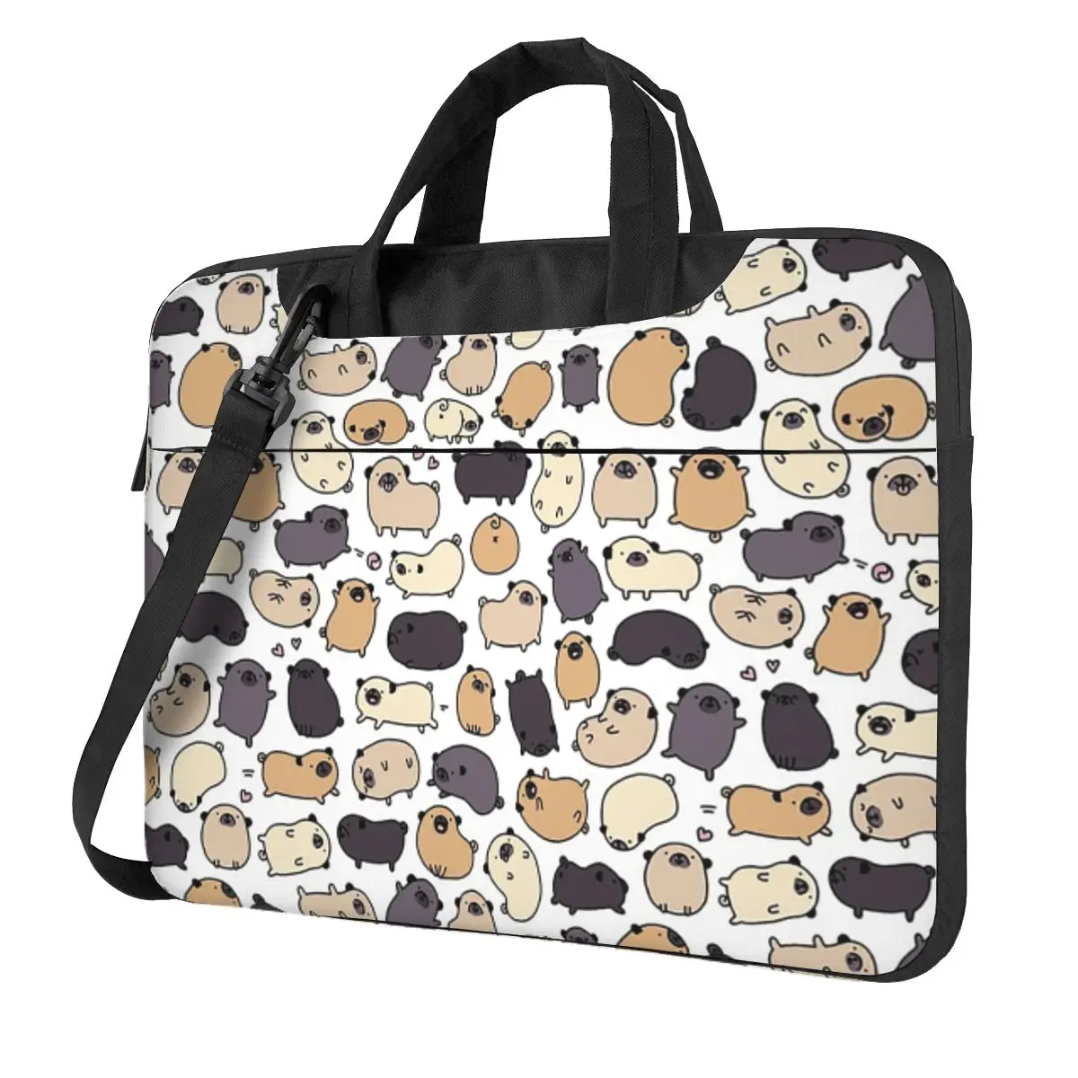 

Pug Life Doodle Crossbody Laptop Bag Case Computer Bag Resistant Protective Notebook Pouch for Macbook Pro Lenovo