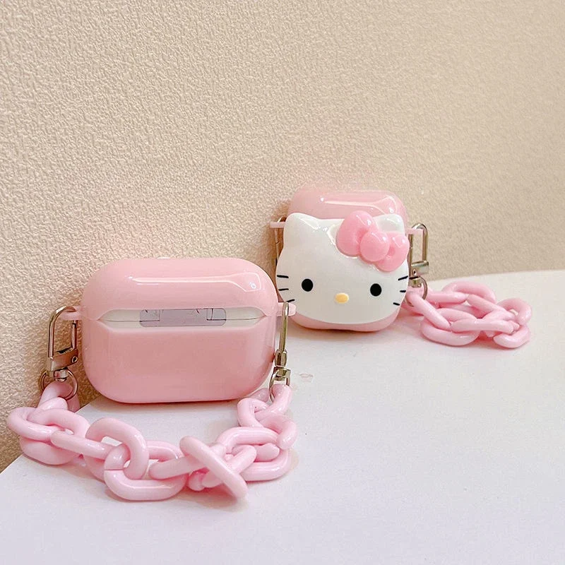 Étui rose Hello Kitty pour Airpods Pro, étui Airpods 3, écouteur PC dur, Anime fantastique, étui Airpods Pro 2, étui Airpods 1/2