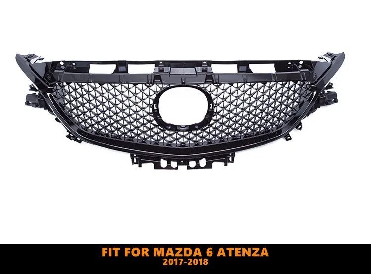 Good Quality ABS Front Middle Grill Racing Grills Diamond Star And Honeycomb Style Fit For Mazda 6 Atenza 2017-2018