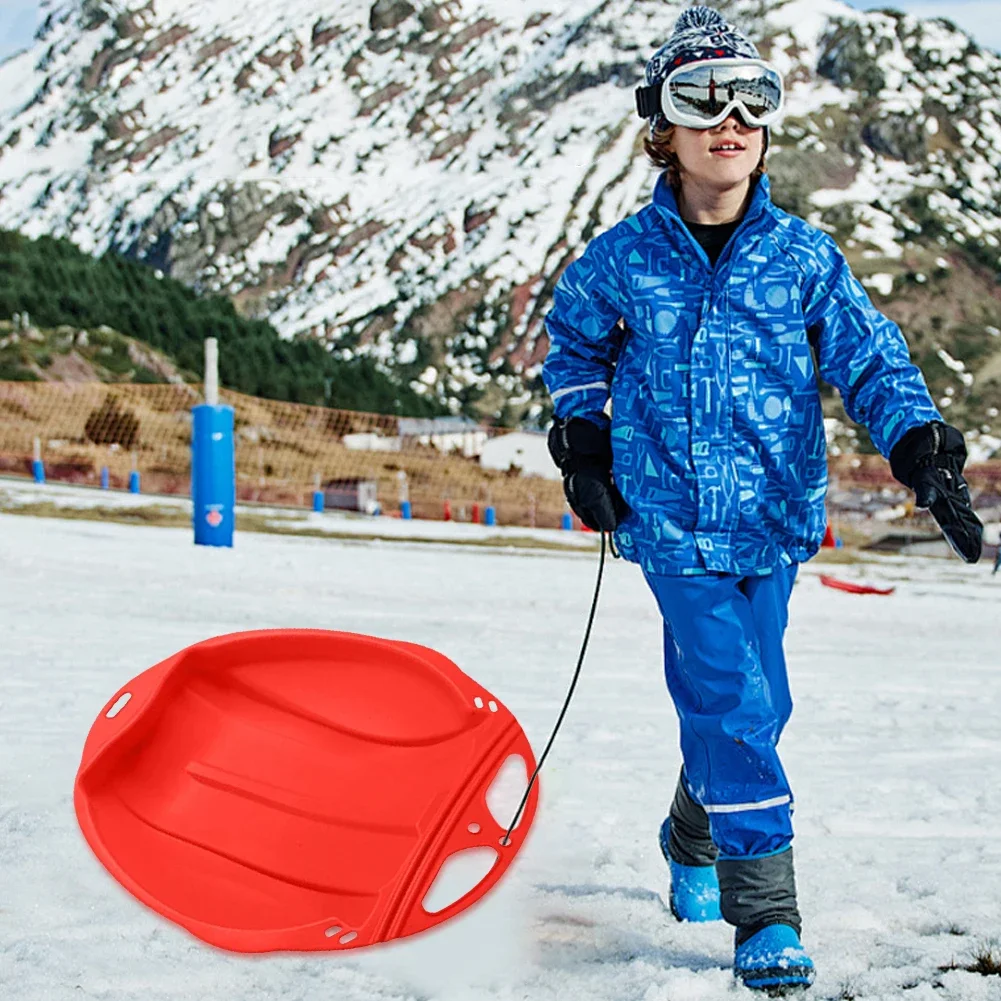 Outdoor Winter Plastic Skiing Boards Portable Downhill Sleds for Kids Adults Boys Girls