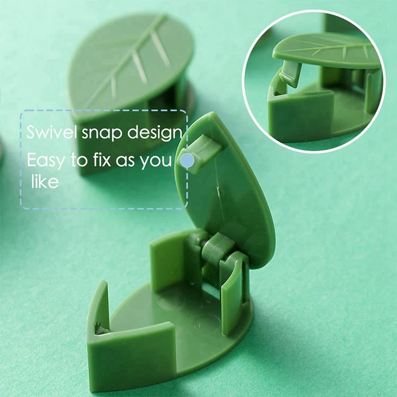 80Pcs Plant Wall Fixture Clips Vine Traction Support Holder With 96 Pieces Adhesive Stickers Fixing Green Leaf