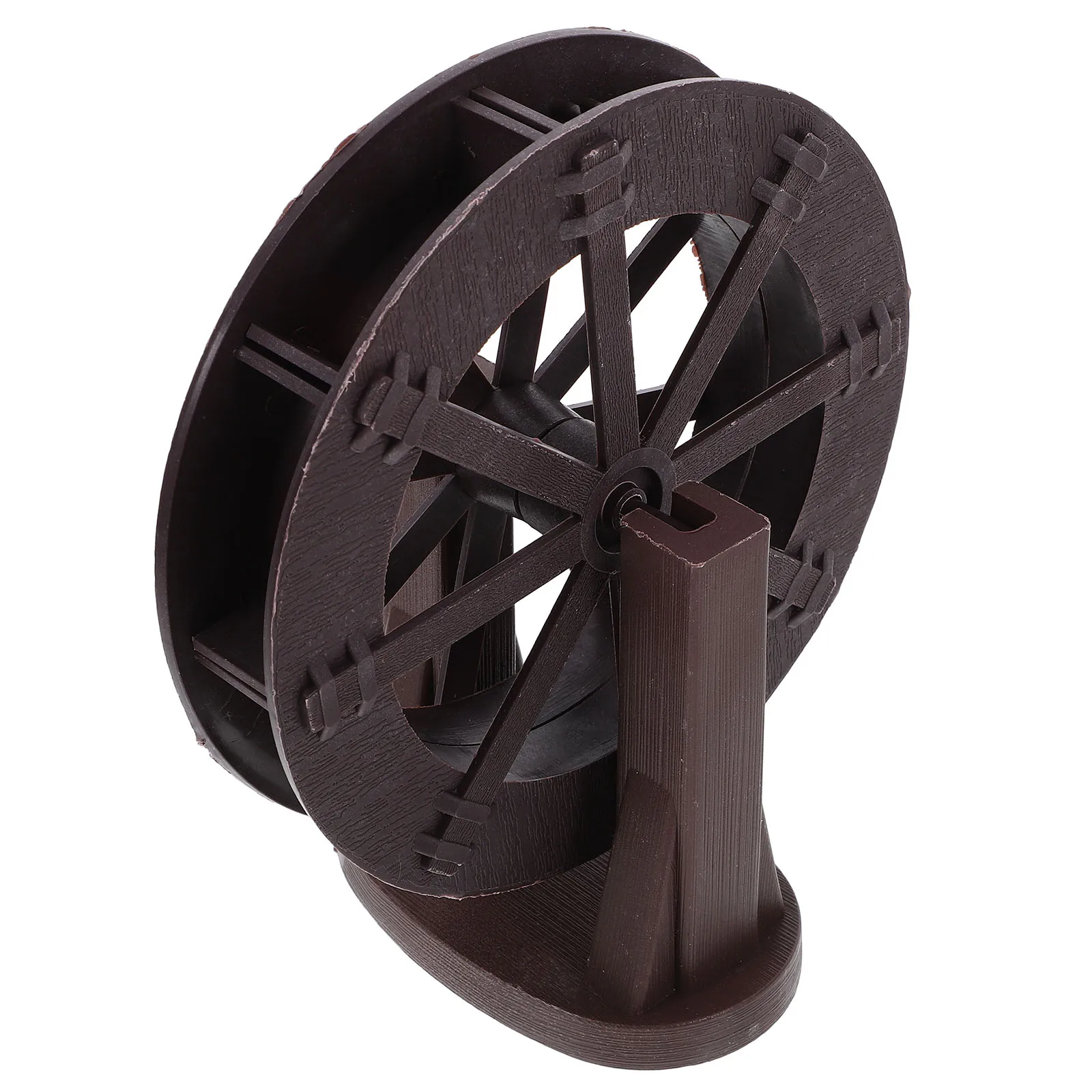 

Feng Shui Water Fountain Wheel 10cm Brown Plastic Mini Decor Landscape Garden Fish Tank Accessories Running Water Props