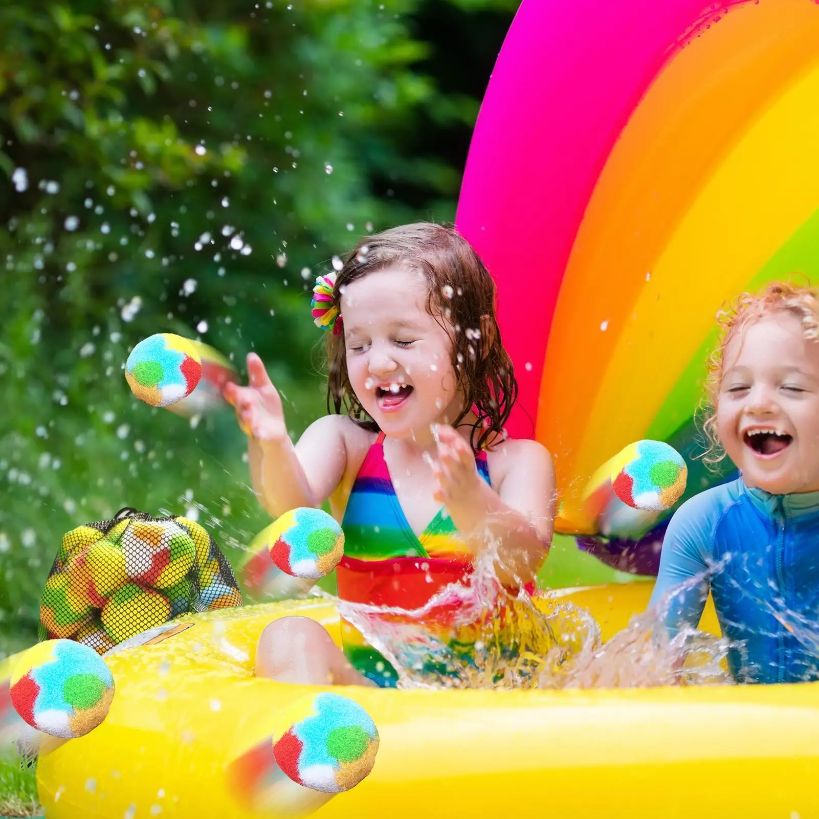 Palline d'acqua riutilizzabili 60 pezzi Palloncino assorbente d'acqua per ragazze Festa estiva Gioco all'aperto per le vacanze Giardino Cortile Spiaggia