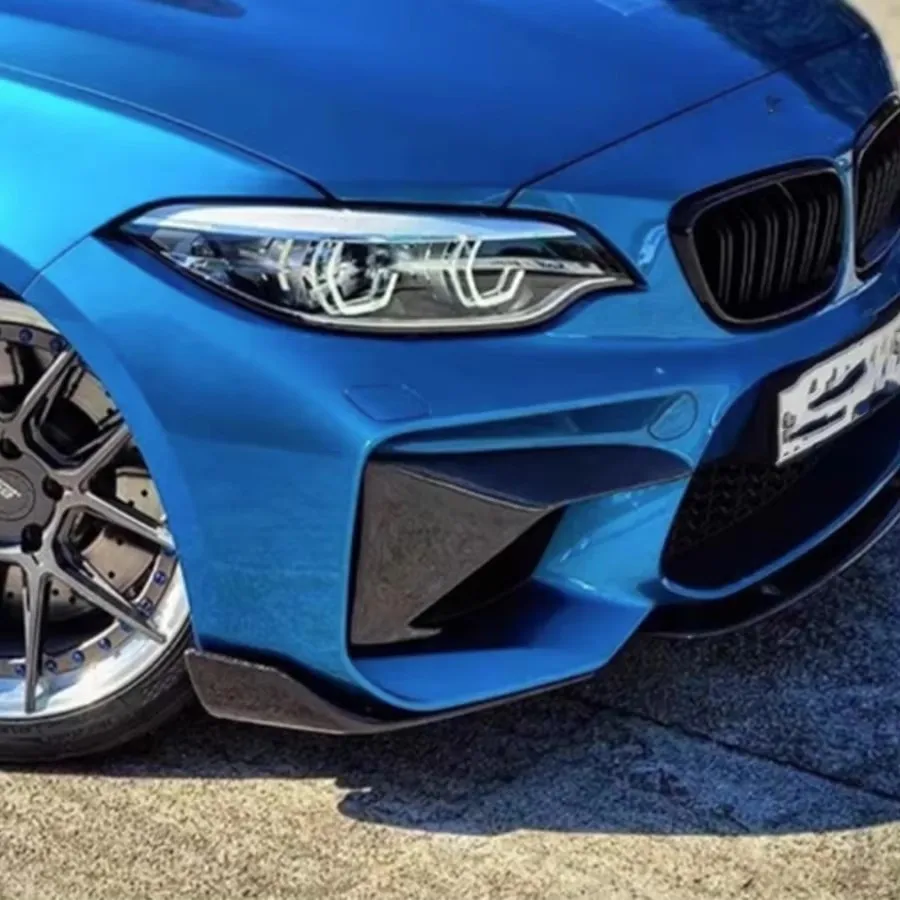 

Для BMW M2 F87 2014-2021: угловые накладки из карбона на передний бампер, накладки на уголки противотуманных фар, автомобильные аксессуары