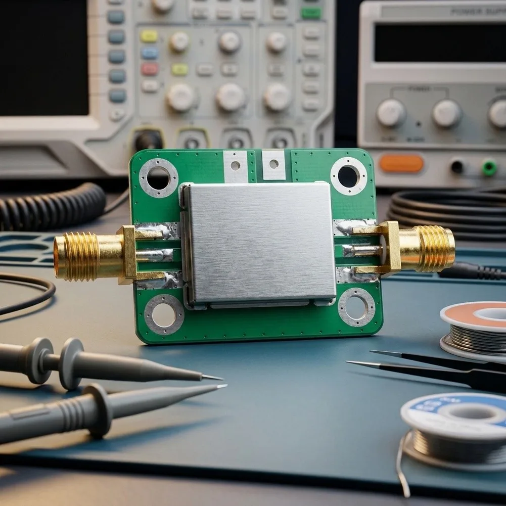 Ultra-Wideband For Amplifier for 5MHz to 6GHz Applications with For SMA Interface 20dB Gain and +21dBm Output Power Capability