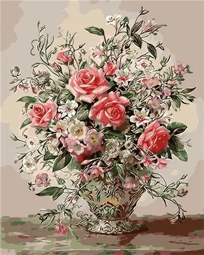 CHENISTORY Pink and white flowers in a vase