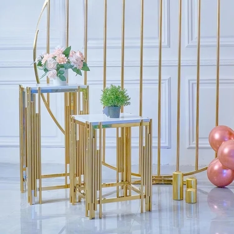 First Birthday Party Decorative Dessert Display Set Acrylic Gold Pillar Background Rack Wedding