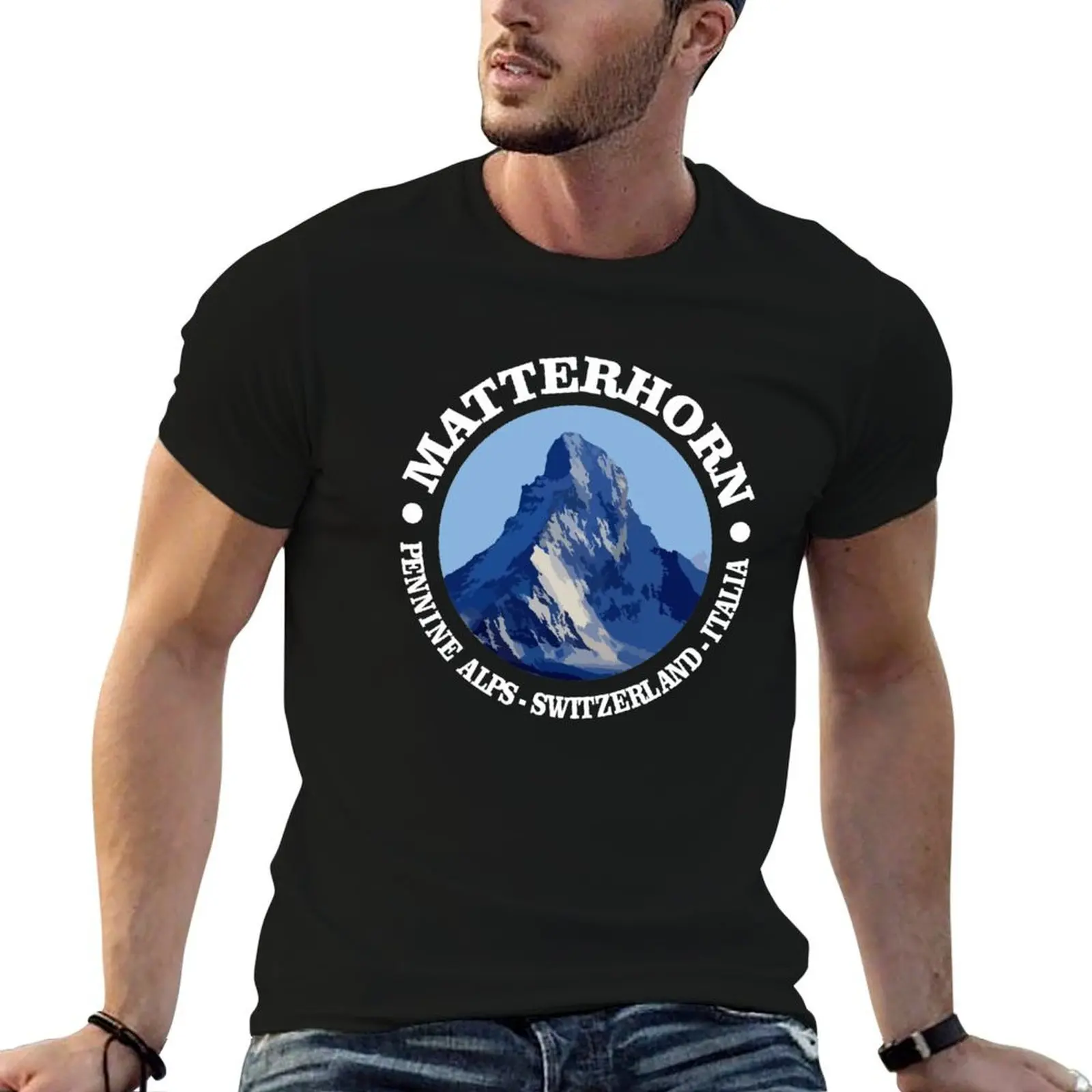 

oversize 100% Matterhorn cotton shirt funny t shirts T-Shirt (P) The t anime man t men shirts