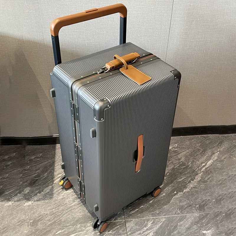 

Wide Handle Suitcase Aluminum Frame Travel Trolley Case 20-inch Carry-on Cabin Suitcase Large Capacity 26-inch