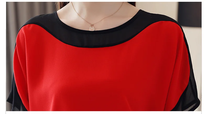 Chemisier à manches courtes en mousseline de soie à col rond pour femmes, chemise d\'été blanche, 2024, Y-E753