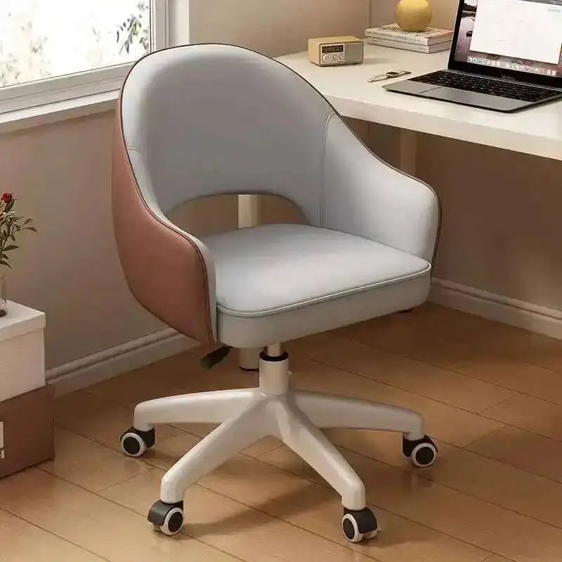 Chaise d'ordinateur pivotante, pour la maison, sédentaire, confortable, pour chambre de filles, maquillage, dortoir, étudiant, bureau d'étude, tabouret arrière