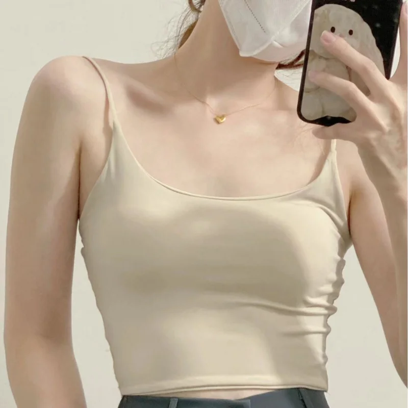 

Zhenhong Love MeTwo Hot Girl Beauty Back Camisole Female Summer Internet Hot Ice Short Backless Inner Wear Blouse