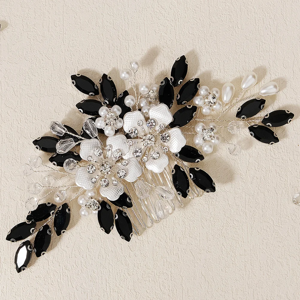 

Pearl Flower Headdress Easy-to-match Hair Comb Side Combs Girl Rhinestone Wedding Bridal Rhinestones for Women
