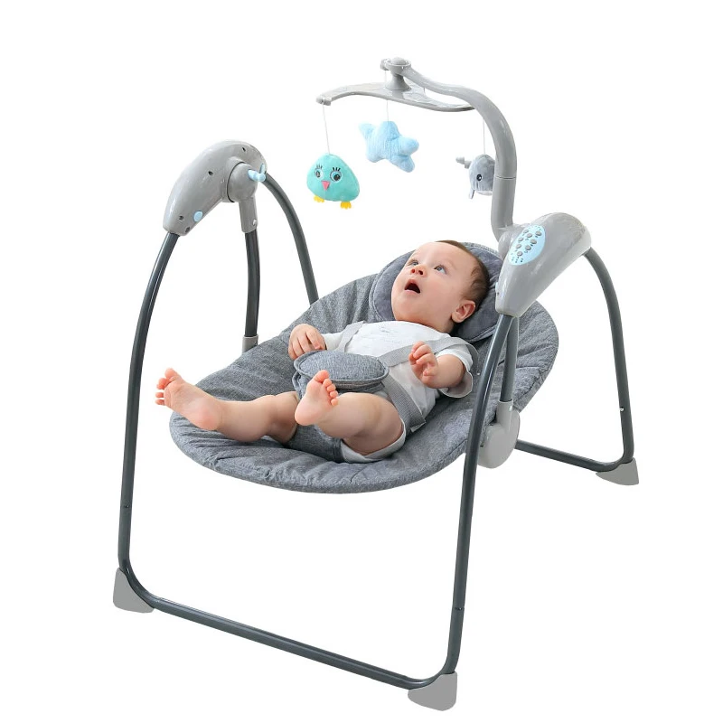 

Eco-friendly baby swing breathable adjustable folding remote control baby electric rocker swing cradle baby bouncer