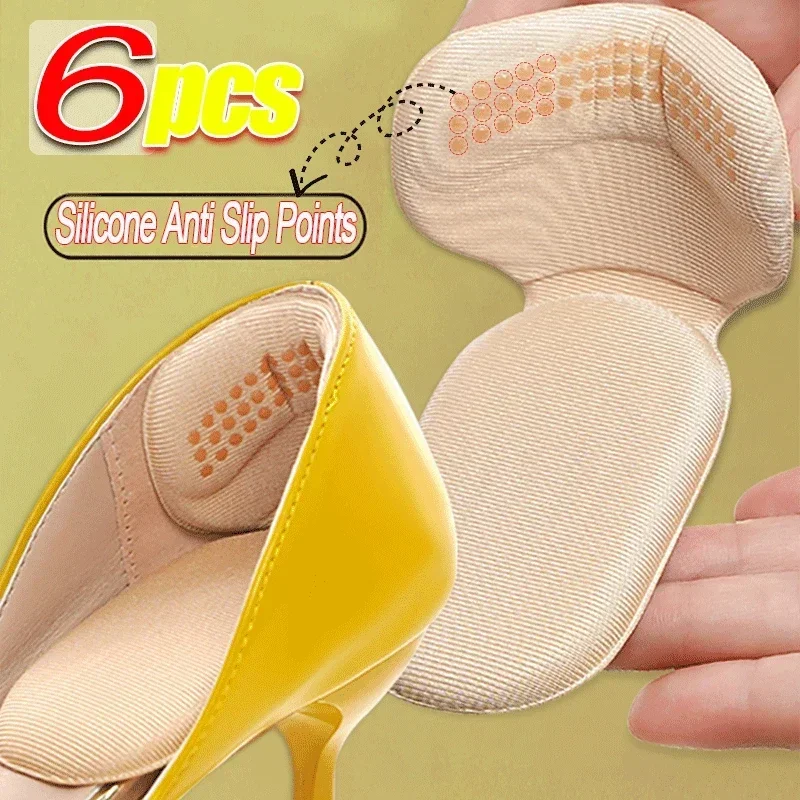 6pcs Heel Pads for Shoes Too Big Adjust Size Sponge Heel Protector Stickers High Heels Pain Relief Inserts Foot Insoles Women
