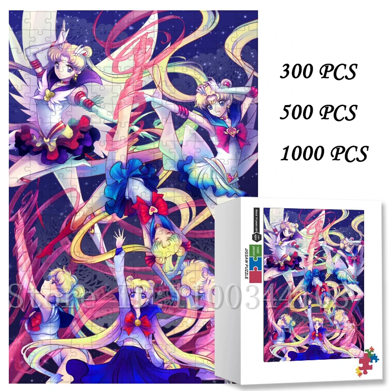 Pretty Soldier Sailor Moon Legpuzzels Uniek intelligentiespel Handgemaakte hobby's Een creatief cadeau voor tieners en volwassenen