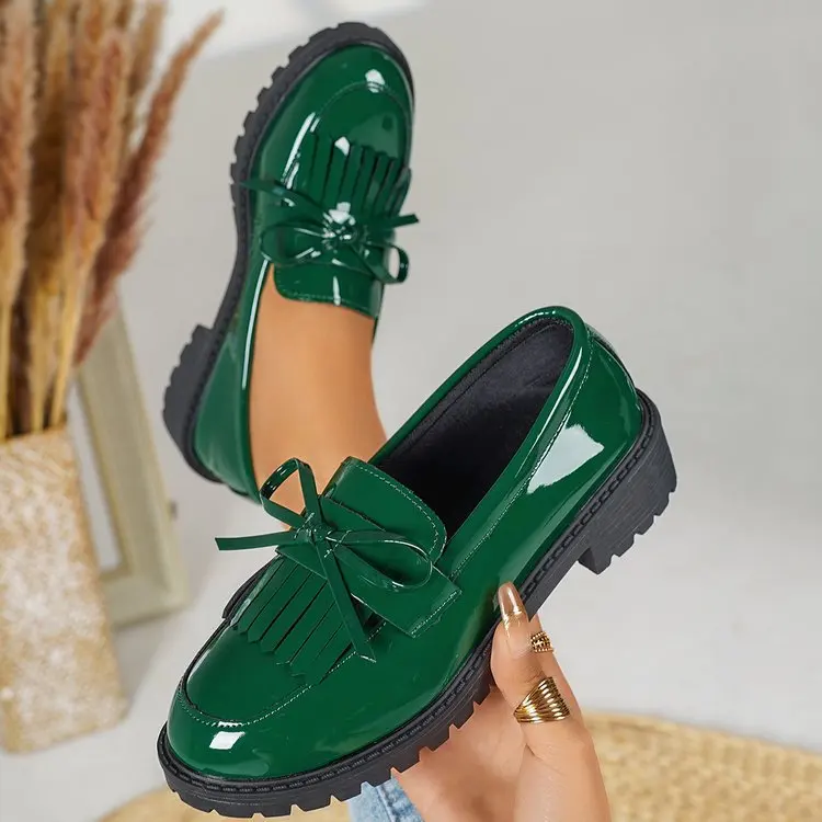 2026 Loafers for Women Platform PU Leather Casual Shoes Woman Spring New Comfort Tassel Slip on Flats Single-shoe image 6