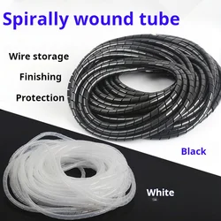 Cable Sleeve Winding Pipe Spiral Wrapping Transparent Black Wire Organizer Sheath Tube 4-30MM
