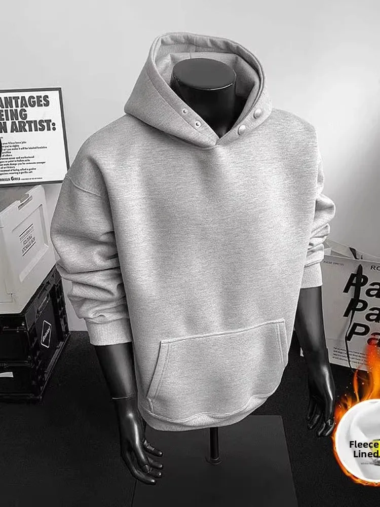 

Утепленная толстовка-худи свободного кроя с карманом-кенгуру для осени и зимы, повседневная уличная одежда в американском стиле, мужская и женская одежда