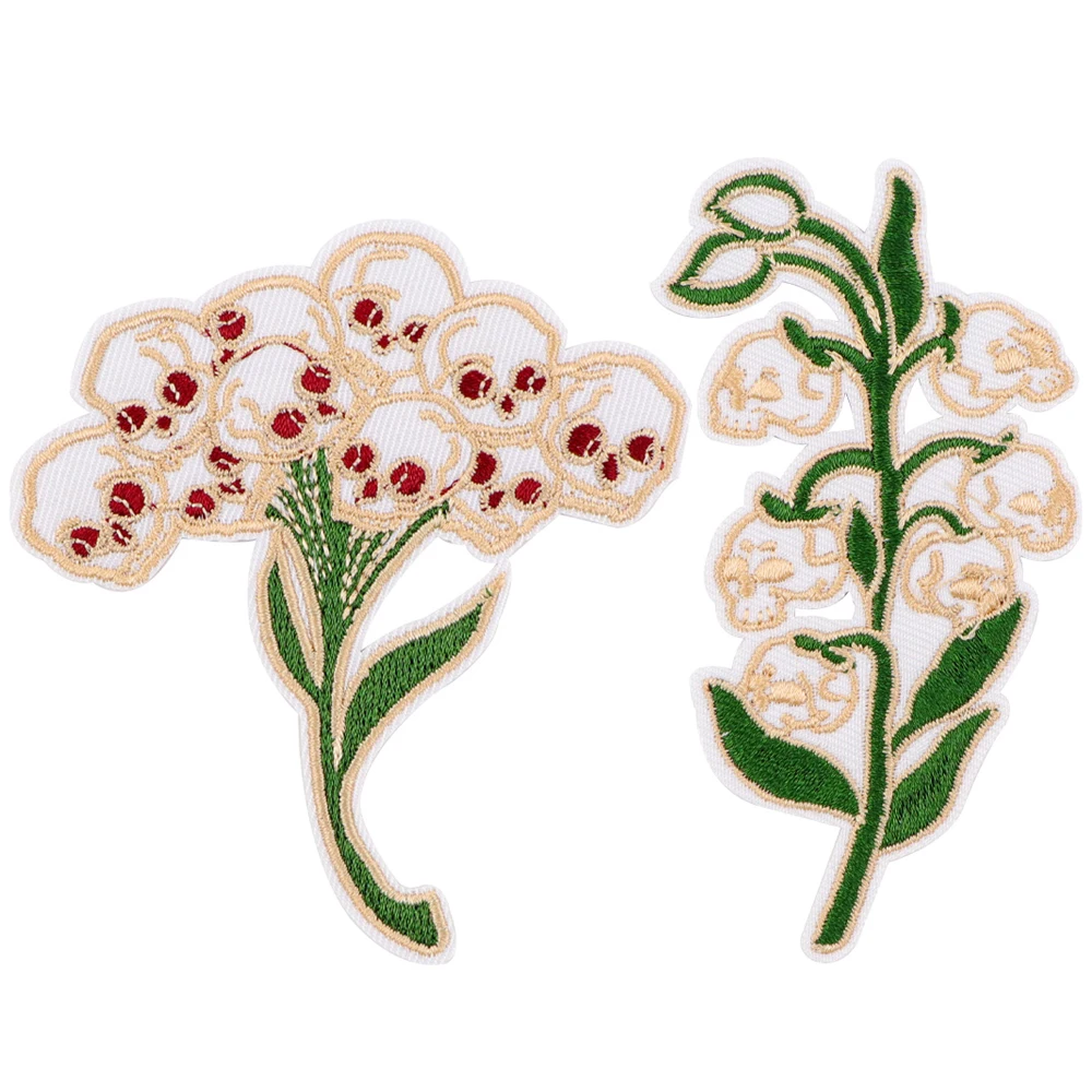 Skull Flower Patch Clothing Badges Embroidery Applique Patch Eco-friendly Clothing Badges Gifts for Friends