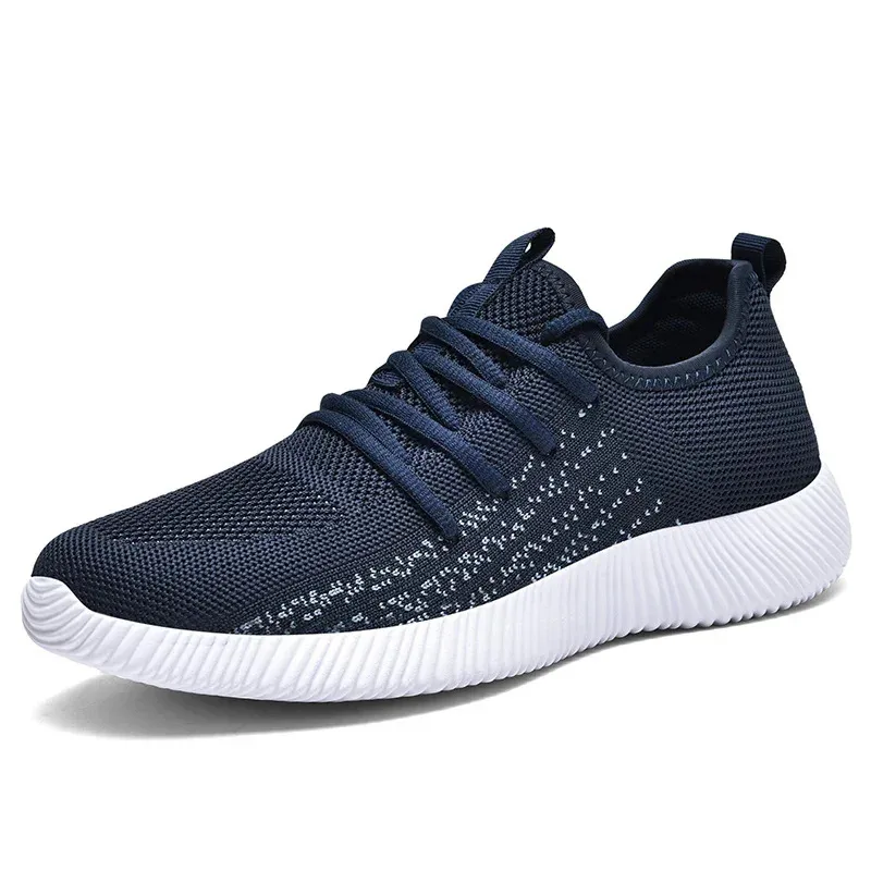 

Casual sneakers Men's flying woven running shoes mesh surface low top breathable leisure light sports walking shoes