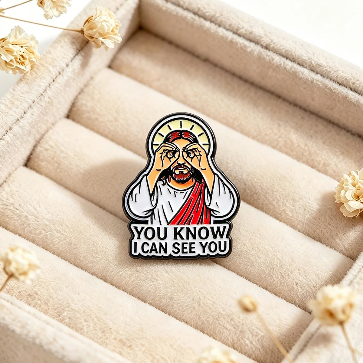 Creativity Jesus Funny Enamel Pin Brooches Bag Lapel Pin Cartoon Holiday Badge Backpack Decoration Jewelry Gift for Friends