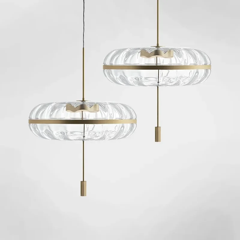 

Светодиодный подвесной светильник в виде тыквы, стеклянная лампа в виде пульсации, для спальни, гостиной, декора, освесветильник для ресторана, кафе, лофта