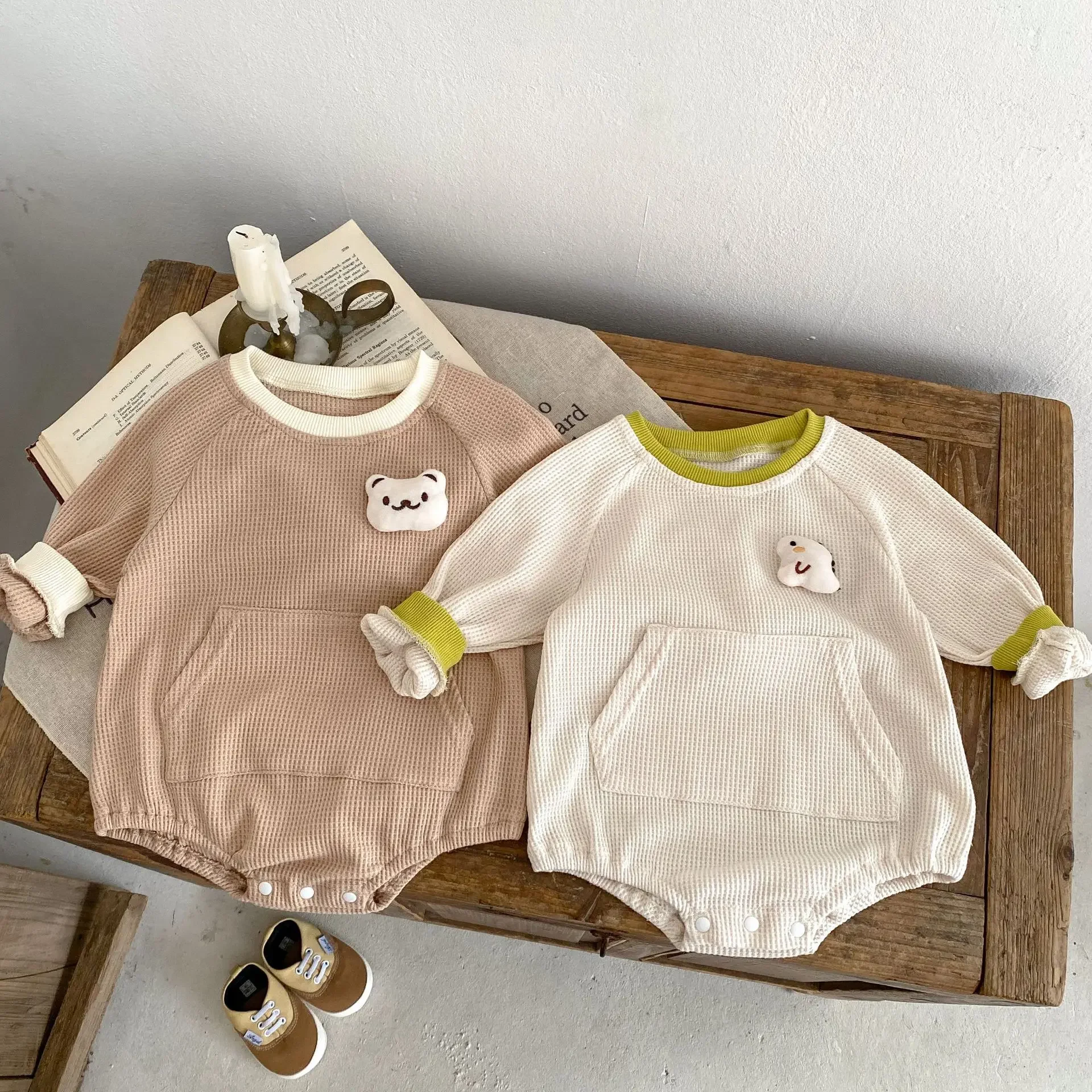 

Детская одежда, модные удобные милые комбинезоны, осень 2023, новинка, детские комбинезоны для девочек в Корейском стиле с мультяшным дизайном и длинными рукавами