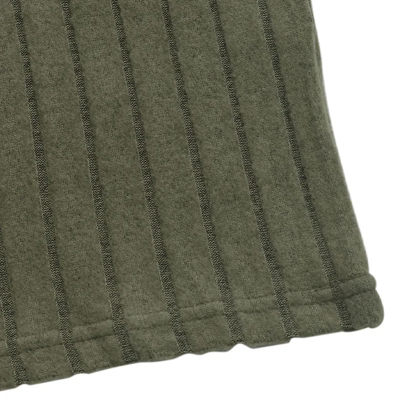 Abito da donna in maglia verde girocollo manica lunga decorazione bottoni mini abito aderente casual festa quotidiana