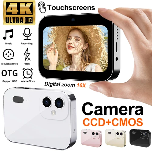 Cámara Digital D6 4K, visión nocturna, Triple lente, pantalla táctil HD de 3 pulgadas, 64MP, cámara Digital de entretenimiento OTG, cámara con Zoom Digital 16X