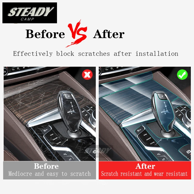 Car Interior Center Console Transparent TPU Protective Film Anti-scratch Repair Accessories Refit For Audi A4 B9 2020-2022 2023 - view 4