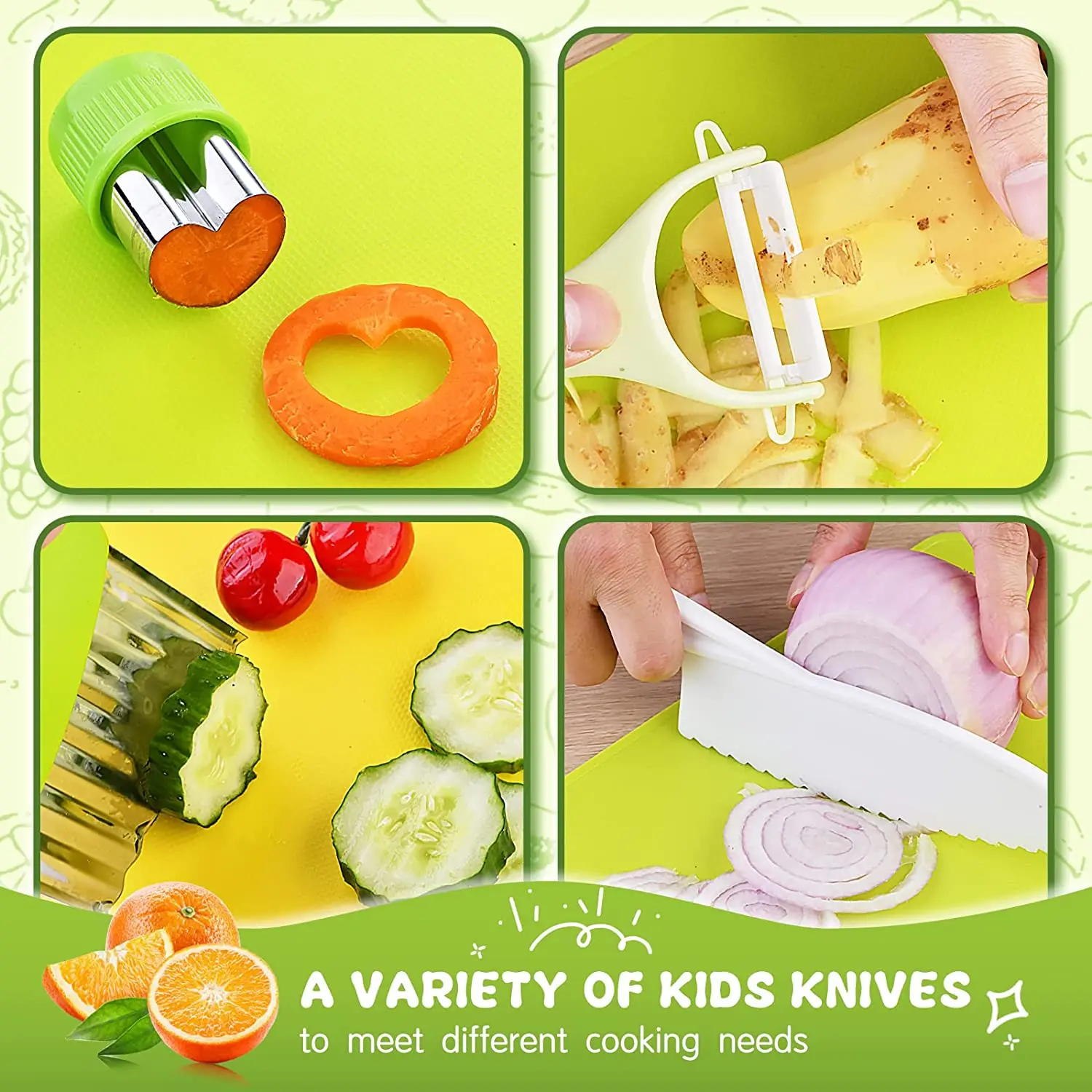 13 PCs Montessori Kitchen Tools for Toddlers-Kids Cooking Sets Real-Toddler Safe Knives Set for Real Cooking